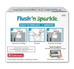 Fluidmaster 8202P8 Flush 'n Sparkle Automatic Toilet Bowl Cleaning System Refills, BioBalance Septic 2-Pack - product information 2