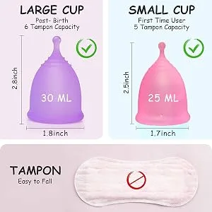 Fliurich Menstrual Cup Steamer Cleaner - Portable Menstrual Cup Wash Kit, High Temperature Steam Sterilization, One Button Control, Comes with Two Reusable Period Cup MCS+Cups - product information 4