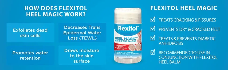 Flexitol Heel Magic For Dry Skin or Rough Heels with Shea Butter & Vitamin E, 2.5 Ounce - Flexitol Heel Magic