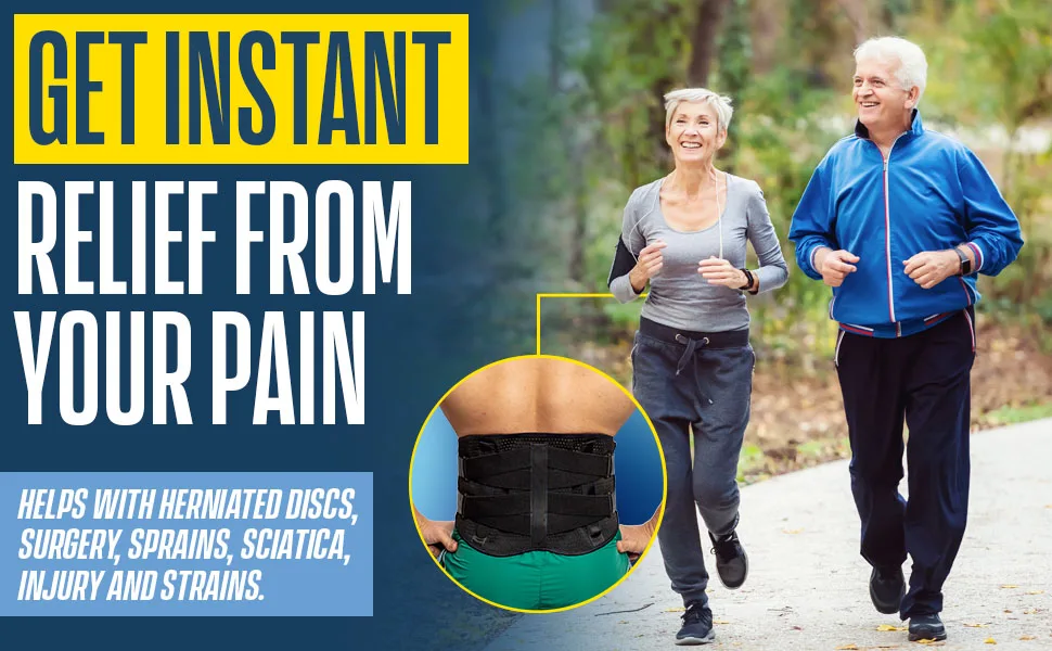 FlexGuard Support Back Brace - Back Support Belts for Men Women, Compression Lower Back Brace for Pain Relief, Strained Muscles, Breathable Lumbar Belts with Functional Pocket for Sciatica (M/L) Medium/Large (Pack of 1) - get instant relief from your pain, including pain caused by herniated discs, surgery, sciatica, etc.