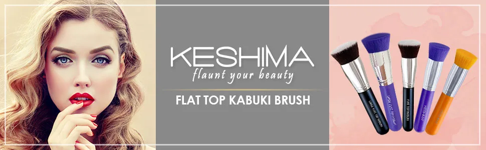 Flat Top Kabuki Foundation Brush By KESHIMA - Premium Makeup Brush for Liquid, Cream, and Powder - Buffing, Blending, Flawless Face Brush Regular - flat top kabuki brush, large foundation brush, regular foundation brush