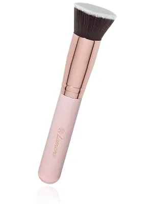 Flat Top Kabuki Foundation Brush - Premium Makeup Face Brush For Liquid, Cream, Powder - Blending, Buffing, Stippling Brush - Pro Quality Synthetic Dense Bristles Rose - lamora, rose, kabuki, brush