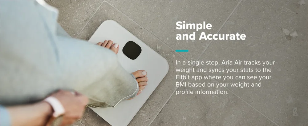 Fitbit Aria Air Bluetooth Digital Body Weight and BMI Smart Scale, Black - Simple and accurate