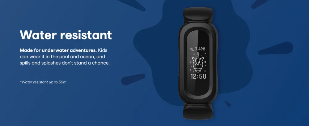 Fitbit Ace 3 Activity Tracker for Kids 6+ One Size, Black/Racer Red - water resistant
