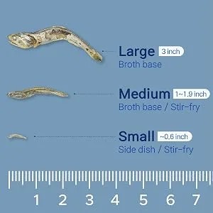 Fisher Queen high quality Korean Dried Anchovy for Broth Rich In Calcium    8oz(227g) Large Size - shrimp