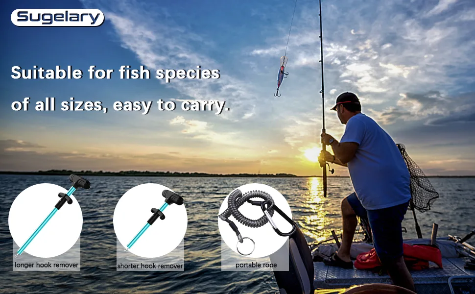 Fish Hook Remover, Easy Reach and Portable Aluminum Fish Hook Remover Tool, Pro Fishing Hooks Extractor, Squeeze-Out Fish Hook Separator Tools Multiple Choice Fast Decoupling No Injury Blue - Fish hook remover