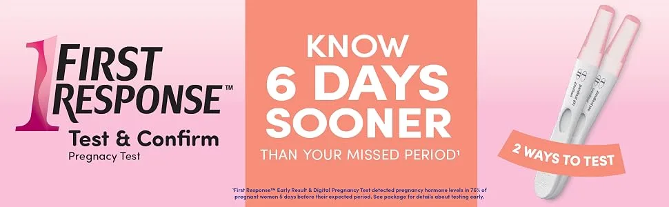 First Response Test & Confirm Pregnancy Test, 1 Line Test and 1 Digital Test Pack - First Response Test and Amp Confirm Pregnancy Test Kits