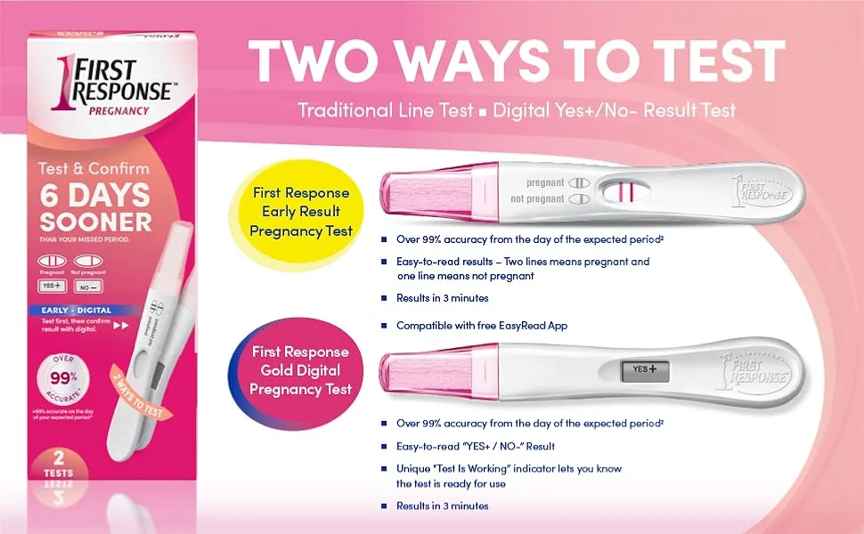 First Response Test & Confirm Pregnancy Test, 1 Line Test and 1 Digital Test Pack - First Response Test & Confirm