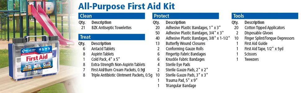 First Aid Only 260 Piece All-Purpose First Aid Kit, OSHA Compliant - All Purpose First Aid Kit