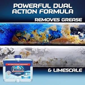 Finish Dual Action Automatic Dishwasher Cleaner, Fights Grease & Limescale, 8.45 Ounce - Powerful dual action formula removes grease and limescale