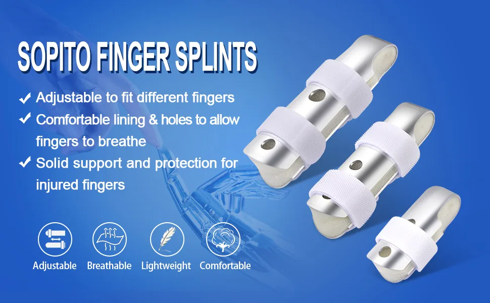 Finger Splint, Sopito 3PCS Finger Support Brace Finger Stabilizer for Broken Fingers Straightening Arthritis Knuckle Immobilization - finger splints