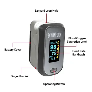Finger Pulse Oximeter, (SpO2) Blood Oxygen Saturation Monitor with Pulse Rate Measurements and Pulse Bar Graph, Digital Reading LED Display - finger pulse oximeter