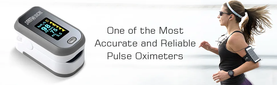 Finger Pulse Oximeter, (SpO2) Blood Oxygen Saturation Monitor with Pulse Rate Measurements and Pulse Bar Graph, Digital Reading LED Display - fingertip pulse oximeter