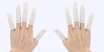 Finger Cots Small 300 Pcs Fingertips Protective Finger Cots White Disposable Finger Rubber Tips for Injured Finger,Cracked Finger,Sports - Finger Cots