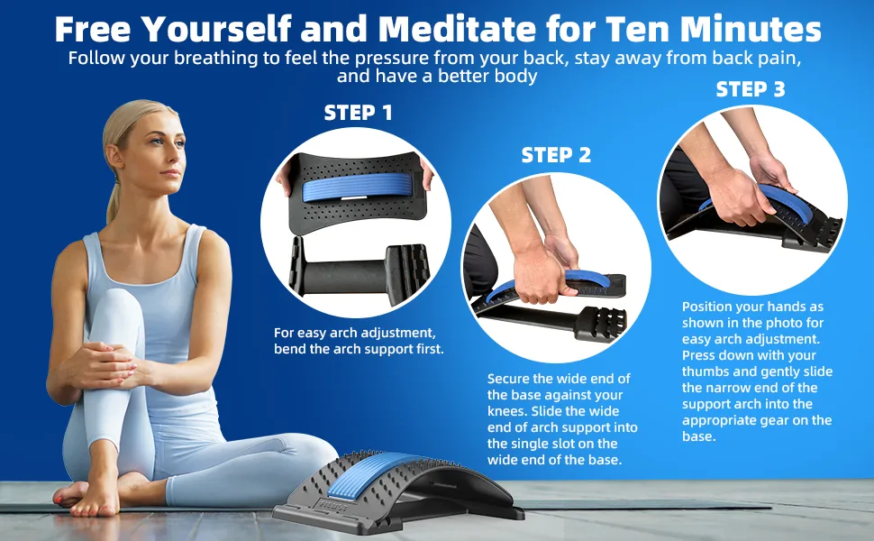 FILUST Back Stretcher for Lower Back Pain Relief, Back Cracking Device, Multi-Level Back Massager Back Cracker Board, Spine Stretcher Pain Relief for Herniated Disc, Sciatica, Scoliosis - A+-4