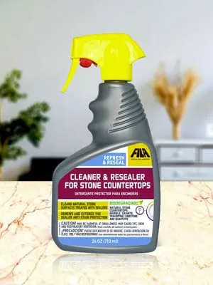 FILA Surface Care Solutions REFRESH & RESEAL Countertop Sealer, Marble Cleaner Sealer, 24 OZ - resealer bottle, sealer spray for outdoor statues, sealer spray, cleaner and sealer spray, granite,