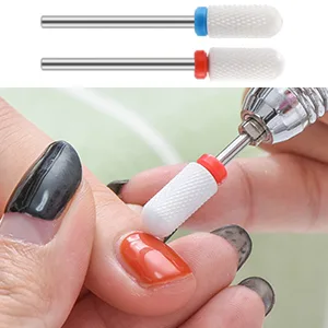 Fiezkaa Nail Drill Bits Set 10Pcs- 3/32 Ceramic Nail Drill Bits for Acrylic Gel Nails Professional Efile Nail Drill Bits Cuticle Remover Diamond Bits for Nails Manicure Pedicure - Ceramic Nail Drill Bits