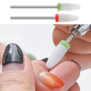 Fiezkaa Nail Drill Bits Set 10Pcs- 3/32 Ceramic Nail Drill Bits for Acrylic Gel Nails Professional Efile Nail Drill Bits Cuticle Remover Diamond Bits for Nails Manicure Pedicure - Ceramic Nail Drill Bits