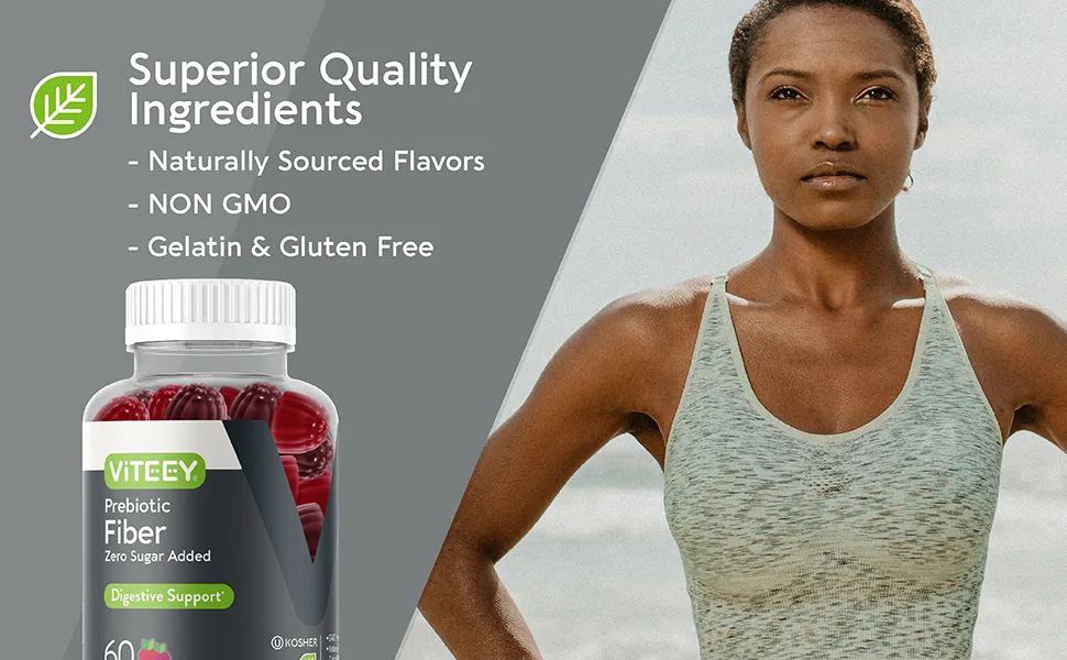 Fiber Prebiotic Gummies Zero Sugar Added Digestive Heath Regularity Support, Natural Weight Support, Constipation Relief, Vegan Dietary Supplements, for Adults & Teens - Fruit Flavor Chewable Gummy 60 Count (Pack of 2) - product information 7