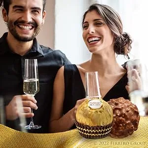 Ferrero Rocher Fine Hazelnut Milk Chocolate, 42 Count, Chocolate Candy Gift Box, 18.5 oz - Exquisite Pairings
