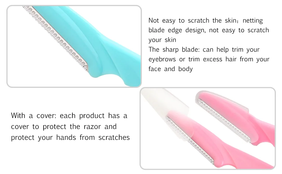 FEPITO 20Pcs Eyebrow Razor Shaper Shavers Trimmers for Women and Men Face Hair Removers Multipurpose Exfoliating Face Razor - product information 3