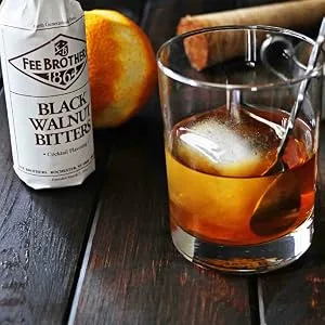Fee Brothers Bitters Black Walnut Cocktail Bitters 5 Ounce (Pack of 2) with By The Cup Coasters - lifestyle 2 fixed