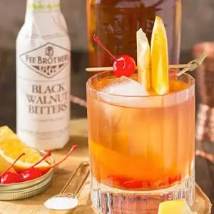 Fee Brothers Bitters Black Walnut Cocktail Bitters 5 Ounce (Pack of 2) with By The Cup Coasters - lifestyle 3 fixed