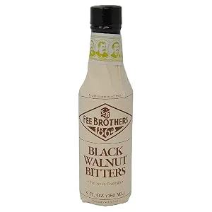 Fee Brothers Bitters Black Walnut Cocktail Bitters 5 Ounce (Pack of 2) with By The Cup Coasters - square fixed