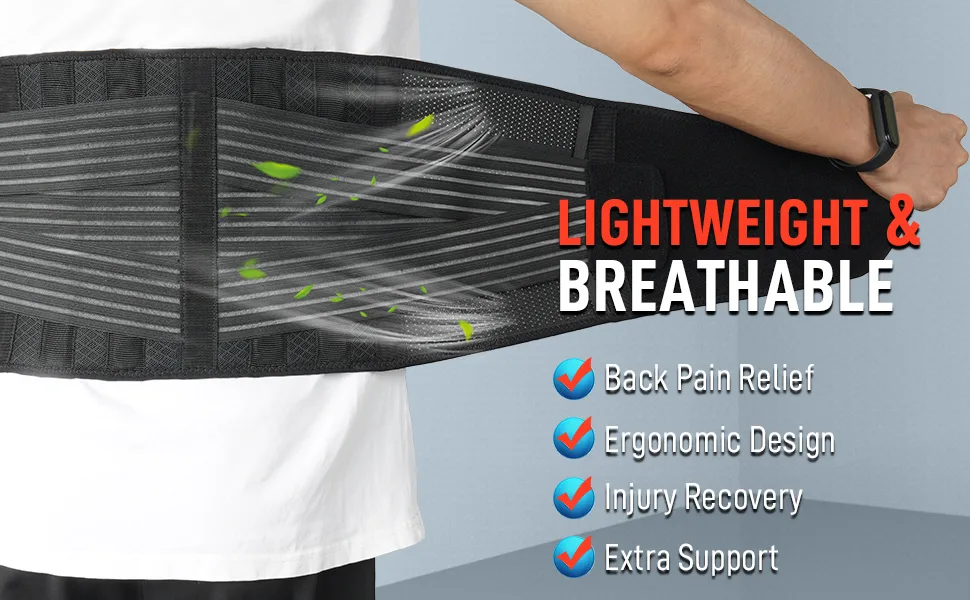 FEATOL Back Brace for Lower Back Pain, Adjustable Back Support Belt for Men & Women, Lower Back Brace for Heavy Lifting & Work, Sciatica Scoliosis Pain Relief (M) Medium - product information 5