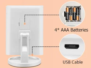 FASCINATE Trifold Vanity Mirror with Lights, Lighted Makeup Mirror 2X/3X Magnification, 21 LED Touch Dimming, Dual Power 90 Rotation Lit Beauty Table Mirror, Make up Mirror with Lighting (White) - daul power makeup mirror