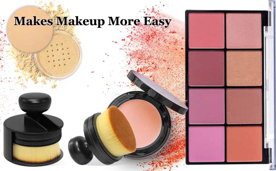 Falliny Foundation Makeup Brush, Travel Kabuki Foundation Brush for Face & Body, Large Full Coverage Makeup Brushes for Blending Liquid, Cream or Flawless Powder Cosmetics Round - brush