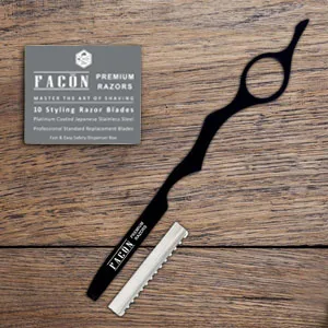 Facn Professional Hair Styling Thinning Texturizing Cutting Faether Razor + 10 Replacement Blades - Styling razor, Thinning razor