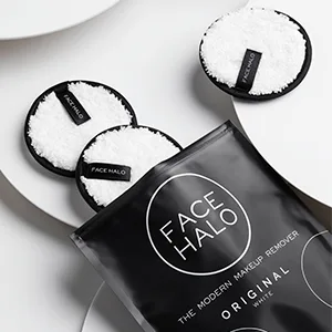 Face Halo | Reusable Makeup Remover Pads, Round Makeup Remover Pads for Heavy Makeup & Masks - Microfiber Makeup Remover Wipes for Mascara, Eye Shadow, Foundation (PRO) - face halo