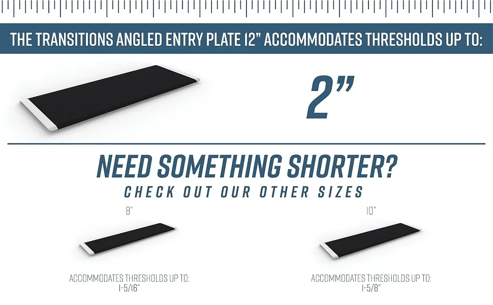 EZ-ACCESS TRANSITIONS Angled Entry Plate, 12" x 32" 12 Inch (Pack of 1) Plate - 12 inch