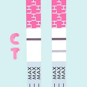 EZ Level 100 Ovulation and 50 Pregnancy Test Strips Predictor Kit - Negative: Only 1 line appears in the control area or the test line is lighter than control line.