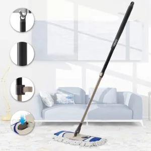 Eyliden Dust Mop with 2 Reusable Washable Pads - One Touch Replacement, Height Adjustable Handle, Wet & Dry Mops for Floor Cleaning, Hardwood, Laminate, Tile Flooring Push Dust Broom (Blue) - product information 6