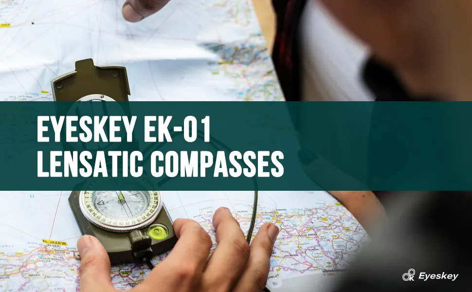 Eyeskey Multifunctional Tactical Survival Military Compass with Lanyard & Pouch | Waterproof & Impact Resistant | Lensatic Sighting Compass for Hiking EK1001 Green Compass - eyeskey lensatic compasses