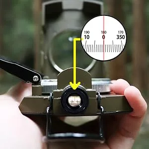 Eyeskey Multifunctional Military Sighting Navigation Compass with Inclinometer | Impact Resistant & Waterproof Compass for Hiking, Camping EK-76-Green - sighting eyepiece