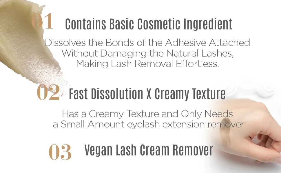 Eyelash Extensions Cream Glue Remover - 15ml, Natural Pigment, Professional Eyelashes Extensions Adhesive Remover Cream Type, Fast Dissolution, Eyelash Extension Supplies, Oatmeal Color - product information 6