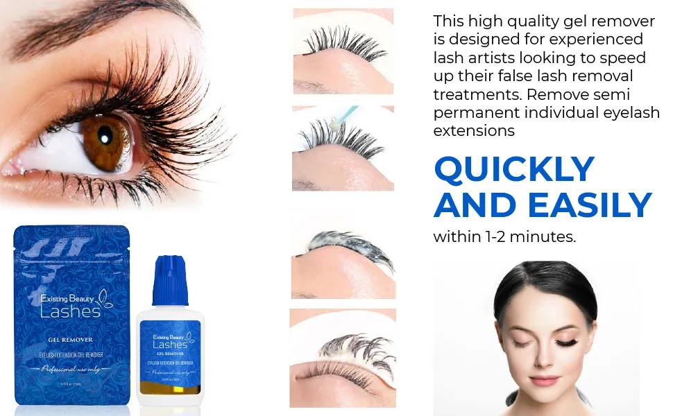 Eyelash Extension Remover and Lash Remover for Lash Extensions - Eyelash Glue Remover Dissolves Eyelash Extension Glue by Existing Beauty Lashes 15 ml 1 Pack - Existing Beauty Lashes, Eyelash Extension Remover, Lash Remover For Lash Extensions