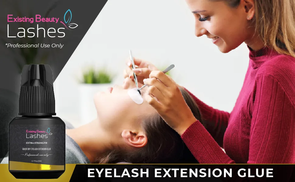 Eyelash Extension Glue Extra Strong Professional Lash Glue for Eyelash Extensions - Drys in 1-2s with 6-7 Week Retention by Existing Beauty Lashes 5ml 1 Pack - Existing Beauty, Existing Beauty Lashes, Extra Strong Eyelash Extension Glue, Eyelash Glue