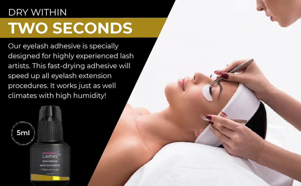 Eyelash Extension Glue Extra Strong Professional Lash Glue for Eyelash Extensions - Drys in 1-2s with 6-7 Week Retention by Existing Beauty Lashes 5ml 1 Pack - Existing Beauty, Existing Beauty Lashes, Extra Strong Eyelash Extension Glue, Eyelash Glue