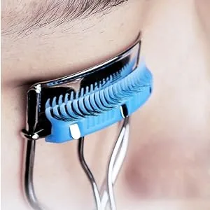 Eyelash Curler with Built-in Comb Attachment, Eyelash Comb Curlers Makeup Mascara Applicator Eyebrow Grooming Brush Tool, Stainless Steel Separates Lashes False Eyelashes Accessory Tools-SYTMR - lash brush lift eyebrow curl eye brushes black curlers eyelashes plastic metal lashes separator