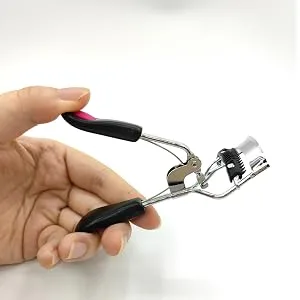 Eyelash Curler with Built-in Comb Attachment, Eyelash Comb Curlers Makeup Mascara Applicator Eyebrow Grooming Brush Tool, Stainless Steel Separates Lashes False Eyelashes Accessory Tools-SYTMR - lash brush lift eyebrow curl eye brushes black curlers eyelashes plastic metal lashes separator