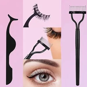 Eyelash Curler Set, Moduskye 7 in 1 Eyelashes Curler with 4 Extra Replacement Refill Pads, Partial Lash Curler Eyes Makeup Tools Long-Lasting Natural Lashes - eyelash curler com eyelash curler with comb eyelash curler with tweezers