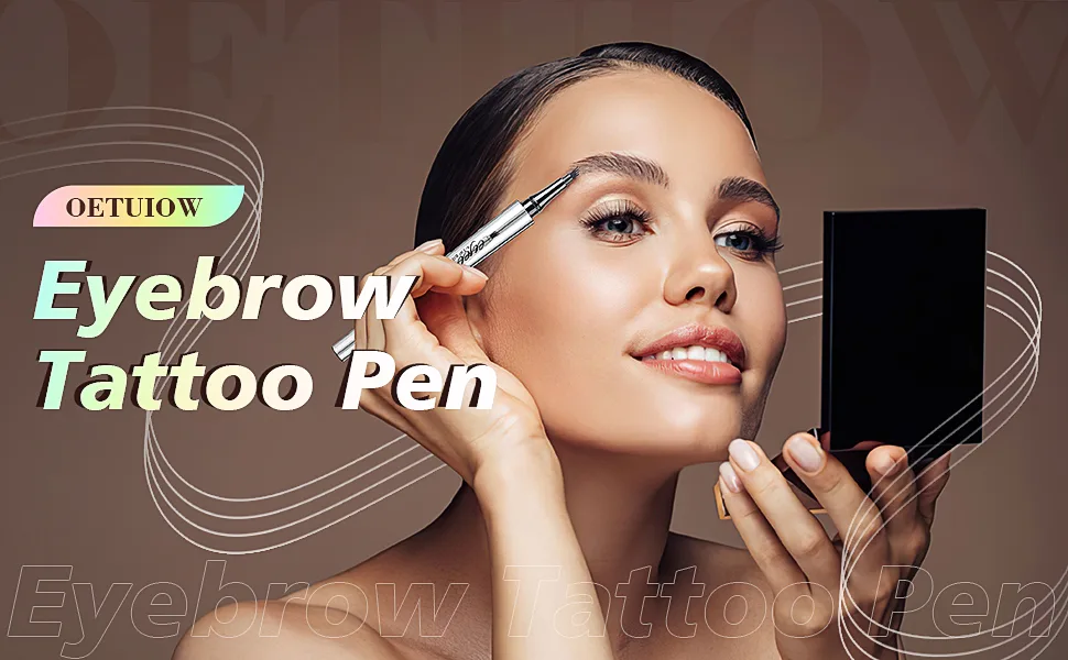 Eyebrow Pencil Eyebrow Microblading Pen - Eye Makeup Eyebrow Pen Micro 4 Point Brow Pen Lift & Snatch Eyebrow Microblading Pen Long-Lasting Waterproof Natural Eyebrow Hair (Dark Brown) - product information 1