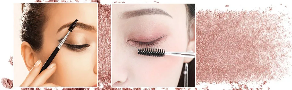 Eyebrow Brush, KINGMAS Professional Double-Ended Angled Eye Brow Brush and Spoolie Brush (Black) - eyebrow brush 1