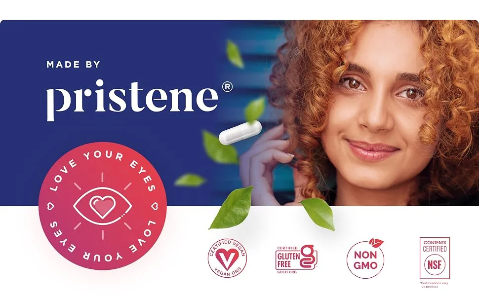 Eye Pressure Support Vitamins with Bilberry Extract - Daily Optic Nerve Supplement - Perfect Pressure (60 Capsules) - Made by pristene