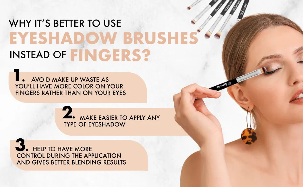 Eye Makeup Brushes Eyeshadow Brush Set - 7pcs Soft Synthetic Eyeshadow Blending Brush Kit - For Blending Eyeshadow, Eyeliner, Crease, Eyebrow - Long Lasting, Apply Better, Flawless Look Makeup Black/Silver - eyeshadow brush for eyeliner