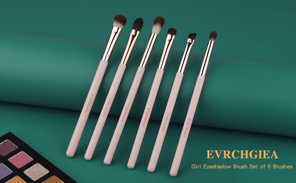 Eye Makeup Brush Set, 6 Pcs Professional Blending Eyeshadow Makeup Brushes for Concealer Eyebrows Eyeliner, Soft Hairs & Wood Handle - eyeshadow brush set